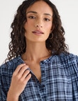 Zest Gathered Check Shirt, Navy Check product photo View 05 S