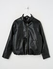 Switch PU Balloon Hem Jacket, Black product photo