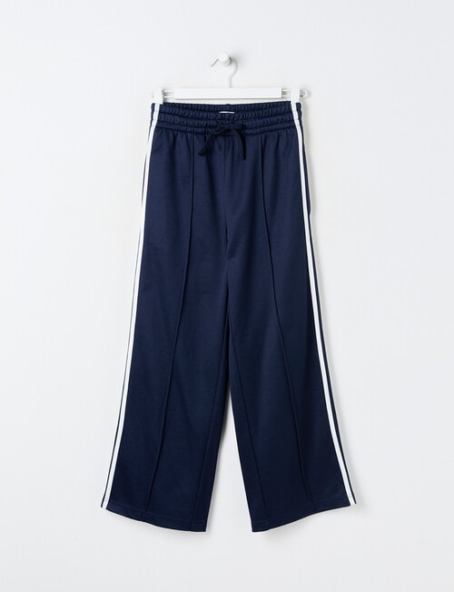 Switch Side Stripe Wide Leg Trackpant, Navy & White product photo