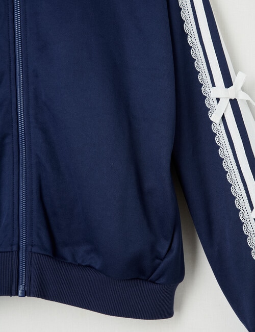 Switch Lace Trim Bomber Jacket, Navy product photo View 02 L