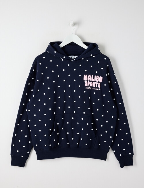 Switch Malibu Sports Polka Dot Oversized Hoodie, Navy product photo
