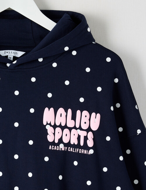 Switch Malibu Sports Polka Dot Oversized Hoodie, Navy product photo View 03 L