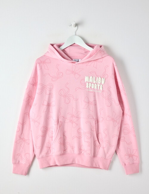 Switch Malibu Sports Bows Oversized Hoodie, Baby Pink product photo