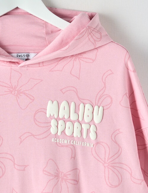Switch Malibu Sports Bows Oversized Hoodie, Baby Pink product photo View 03 L