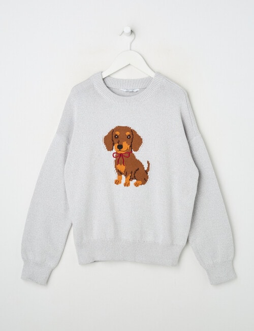 Switch Dog Knit Jumper, Grey Marle product photo