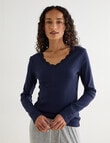 Zest Sleep Long Sleeve Top, Navy product photo
