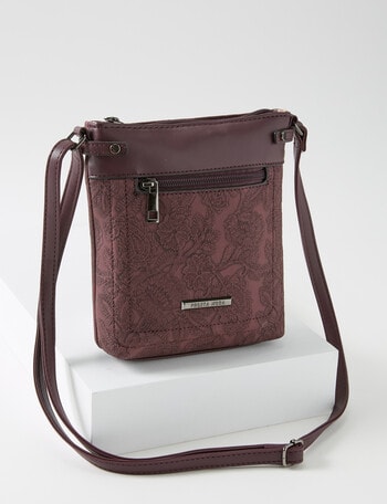Pronta Moda Paisley Crossbody Bag, Burgundy product photo