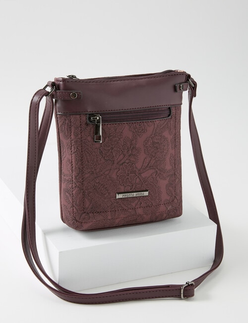 Pronta Moda Paisley Crossbody Bag, Burgundy product photo