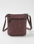 Pronta Moda Paisley Crossbody Bag, Burgundy product photo View 02 S