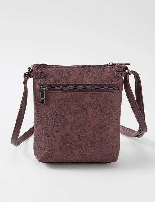 Pronta Moda Paisley Crossbody Bag, Burgundy product photo View 02 L