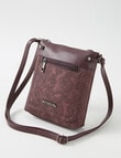 Pronta Moda Paisley Crossbody Bag, Burgundy product photo View 03 S