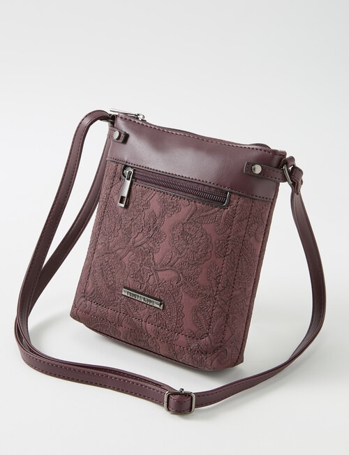 Pronta Moda Paisley Crossbody Bag, Burgundy product photo View 03 L