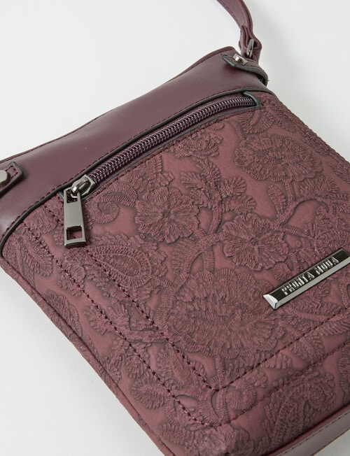 Pronta Moda Paisley Crossbody Bag, Burgundy product photo View 05 L