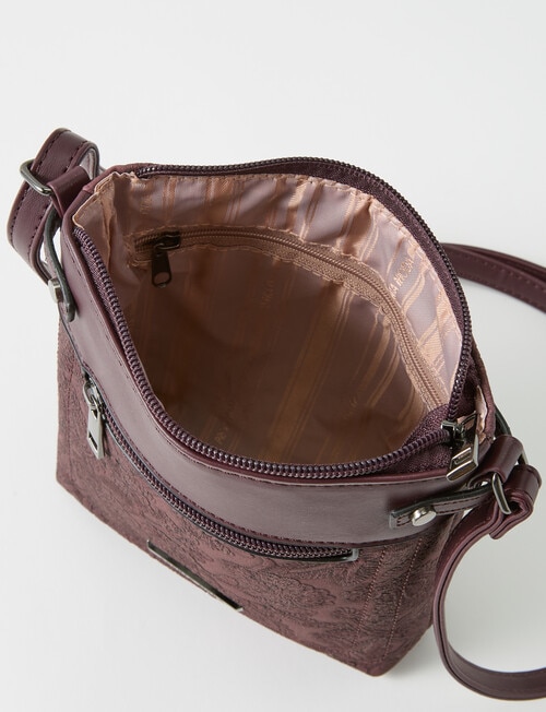 Pronta Moda Paisley Crossbody Bag, Burgundy product photo View 06 L