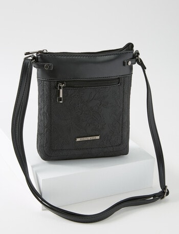 Pronta Moda Paisley Crossbody Bag, Black product photo