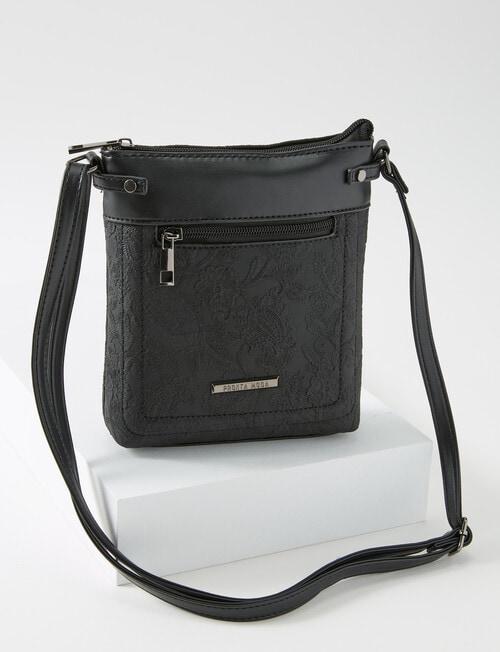 Pronta Moda Paisley Crossbody Bag, Black product photo