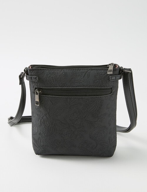 Pronta Moda Paisley Crossbody Bag, Black product photo View 02 L