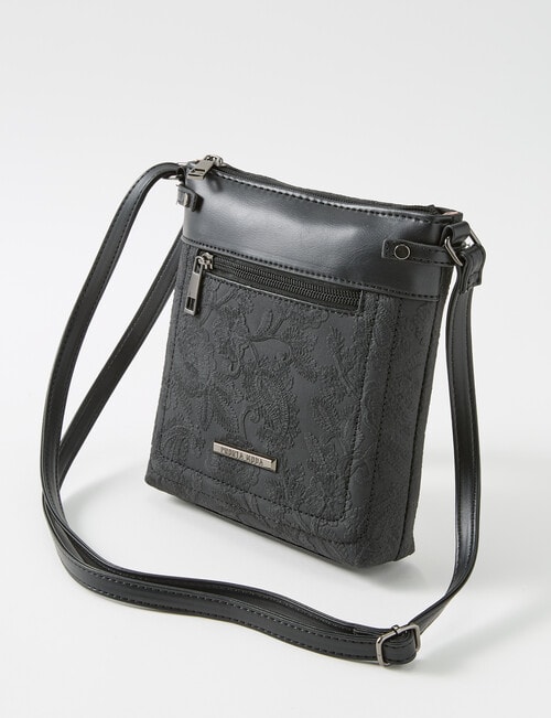 Pronta Moda Paisley Crossbody Bag, Black product photo View 03 L