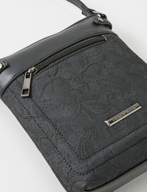 Pronta Moda Paisley Crossbody Bag, Black product photo View 05 L