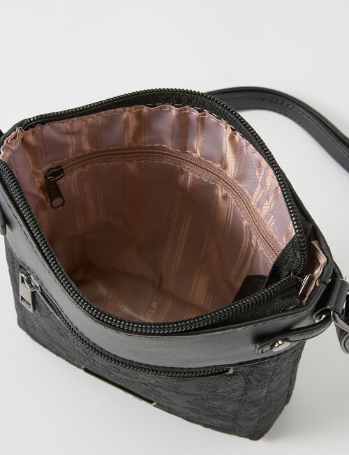 Pronta Moda Paisley Crossbody Bag, Black product photo View 06 L