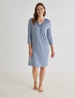 Ruby & Bloom Soft Touch Lace Trim Nightie, Blue Print, 10-26 product photo