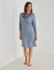 Ruby & Bloom Soft Touch Lace Trim Nightie, Blue Print, 10-26 product photo View 03 S