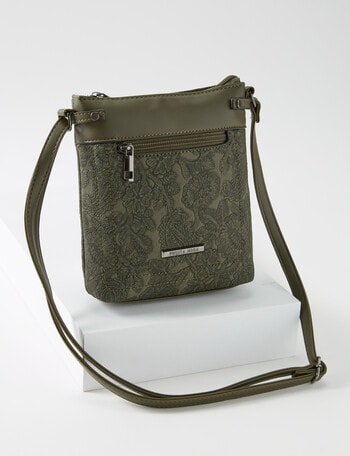 Pronta Moda Paisley Crossbody Bag, Olive product photo
