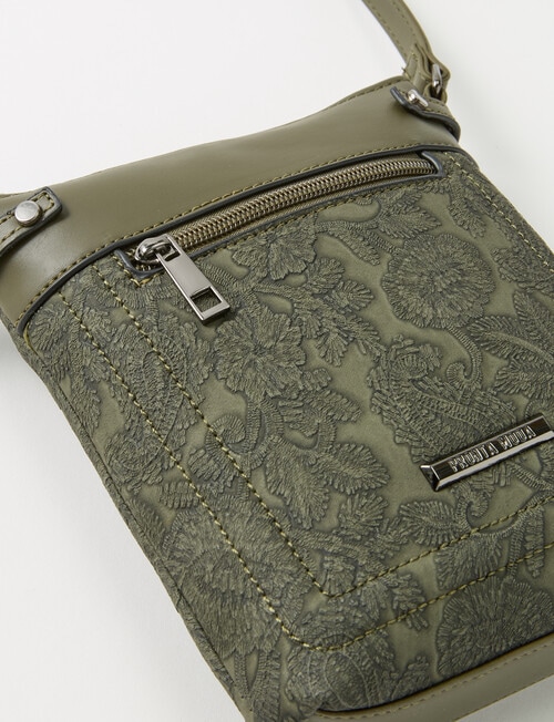 Pronta Moda Paisley Crossbody Bag, Olive product photo View 05 L