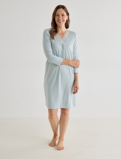 Ruby & Bloom Soft Touch Nightie, Sage Print product photo View 03 L