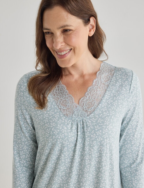 Ruby & Bloom Soft Touch Nightie, Sage Print product photo View 04 L