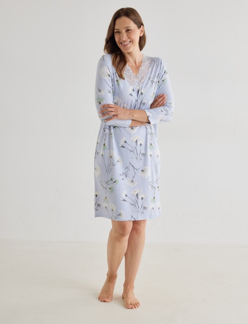 Ruby & Bloom Soft Touch Nightie, Blue Tulip product photo View 03 L