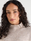Zest Wool Blend Funnel Neck Sweater, Chocolate Stripe product photo View 04 S