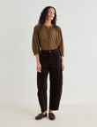 Zest Gathered Check Shirt, Gold Check product photo View 03 S