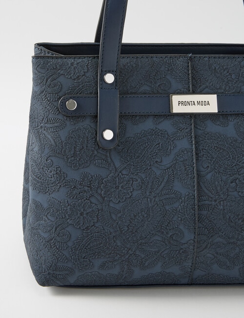 Pronta Moda Paisley Shopper Bag, Navy product photo View 03 L