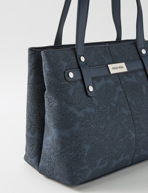 Pronta Moda Paisley Shopper Bag, Navy product photo View 04 L