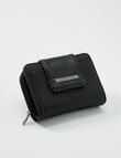 Pronta Moda French Tab Seagrass Wallet, Black product photo