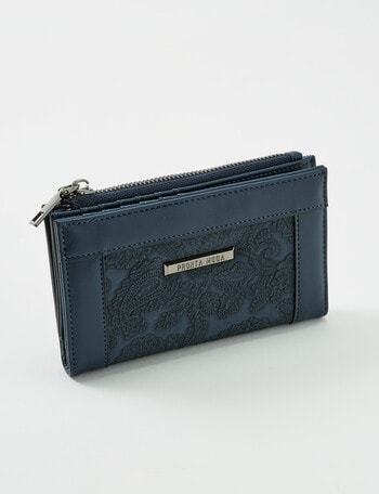 Pronta Moda Medium Paisley Wallet, Navy product photo
