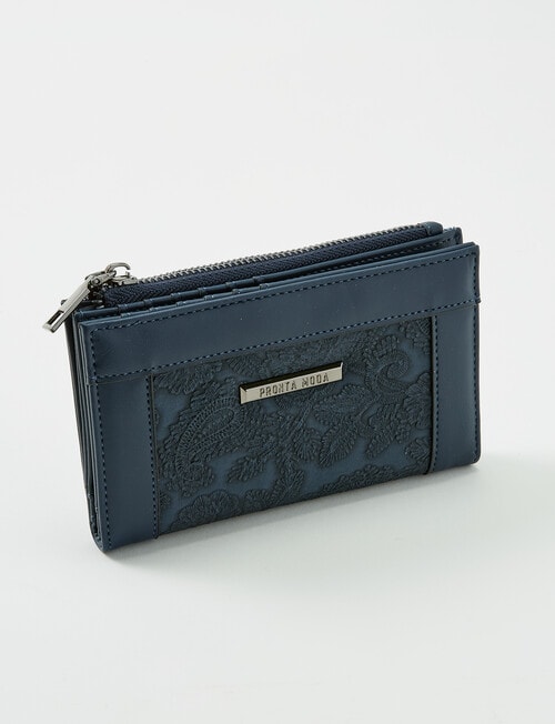Pronta Moda Medium Paisley Wallet, Navy product photo