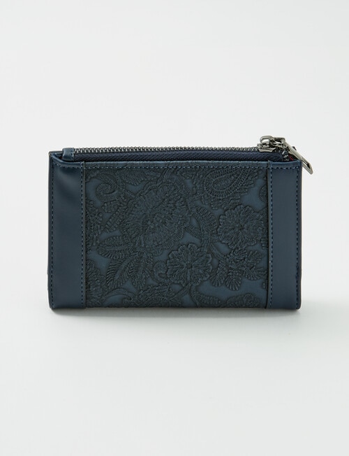 Pronta Moda Medium Paisley Wallet, Navy product photo View 02 L