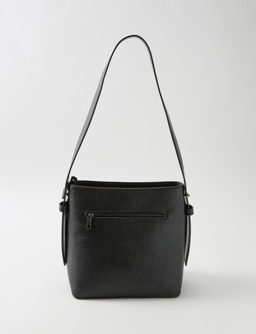 Pronta Moda Saddle Stitch Bucket Bag, Black product photo View 02 L