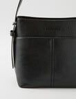 Pronta Moda Saddle Stitch Bucket Bag, Black product photo View 03 S
