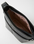 Pronta Moda Saddle Stitch Bucket Bag, Black product photo View 05 S