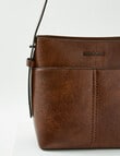 Pronta Moda Saddle Stitch Bucket Bag, Tan product photo View 04 S