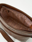 Pronta Moda Saddle Stitch Bucket Bag, Tan product photo View 06 S