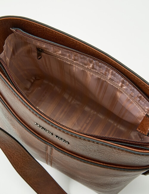 Pronta Moda Saddle Stitch Bucket Bag, Tan product photo View 06 L