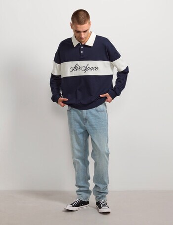 AIR SPACE Contract Panel Rugby Shirt, Navy product photo