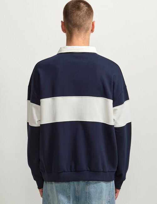 AIR SPACE Contract Panel Rugby Shirt, Navy product photo View 03 L
