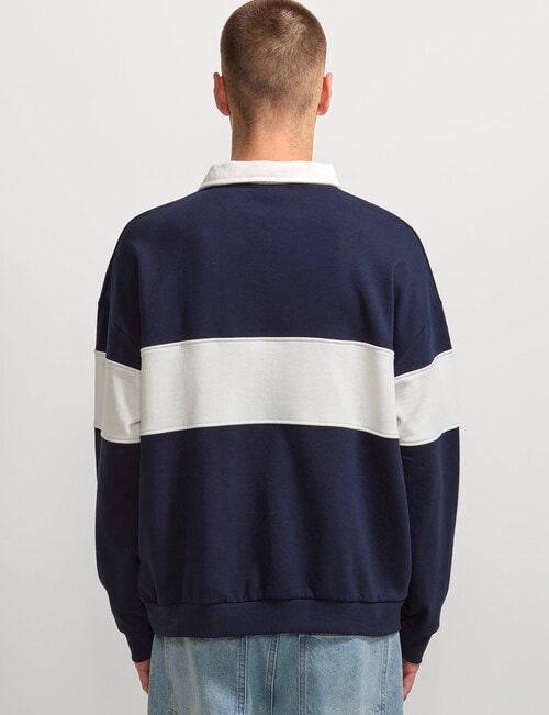 AIR SPACE Contract Panel Rugby Shirt, Navy product photo View 03 L