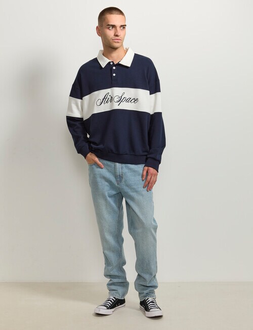 AIR SPACE Contract Panel Rugby Shirt, Navy product photo View 06 L