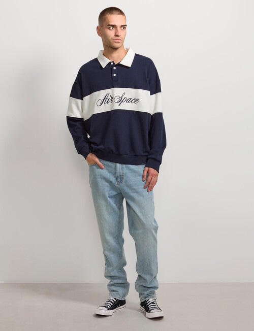 AIR SPACE Contract Panel Rugby Shirt, Navy product photo View 06 L